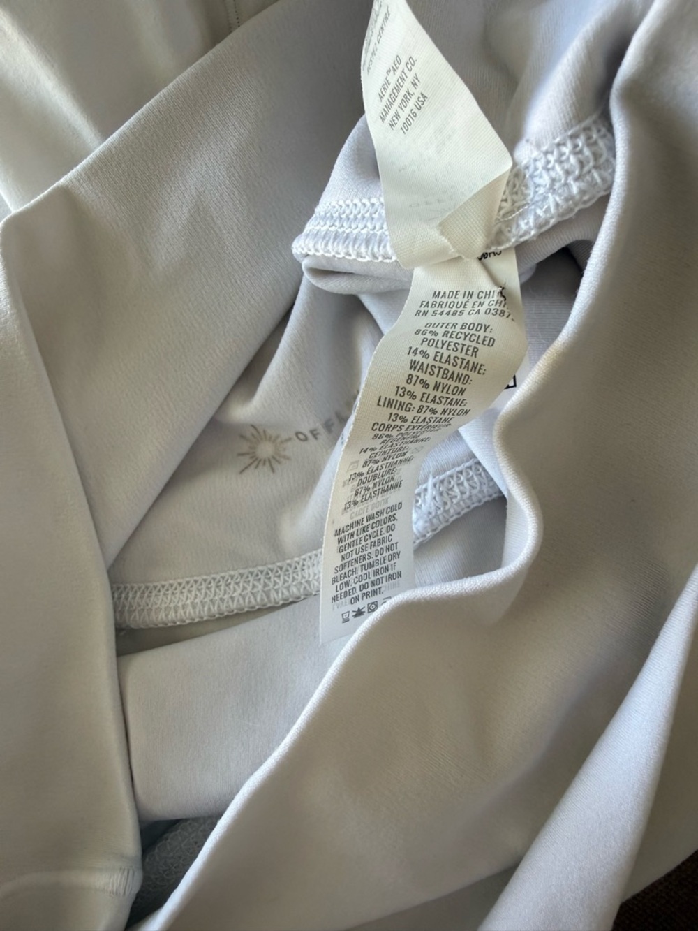OFFLINE by Aerie White Flowy Overlay Shorts High Waisted Athletic Double Layer - Picture 4 of 4